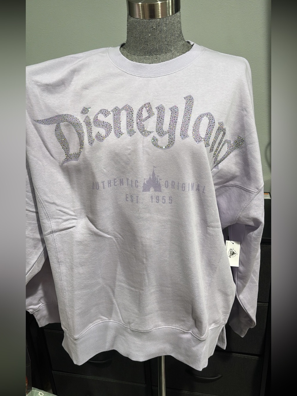 Disney Light Lavender Crewneck Sweatshirt with Sparkle Logo - NWT!!